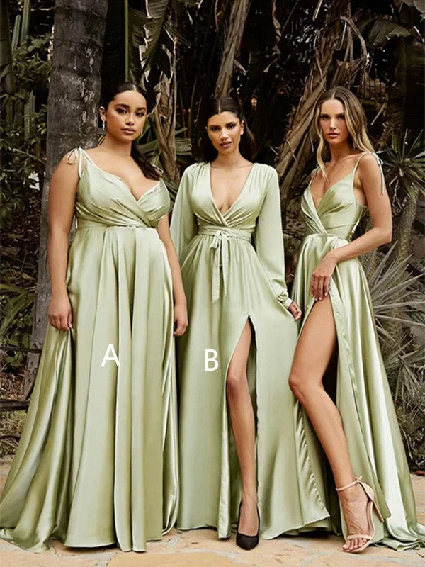 Newest A-line Wedding Bridesmaid Dresses,Mismatched Long Bridal Party Dresses, Wedding Guest Dresses Cowl Neckline Elegant Newest A-line Wedding Bridesmaid Dresses,Mismatched Long Bridal Party Dresses, Wedding Guest Dresses Cowl Neckline Elegant