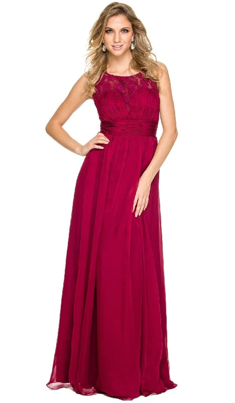 Nox Anabel - 7126 Sleeveless Lace and Chiffon A-Line Evening Dress Pencil Length Work Nox Anabel - 7126 Sleeveless Lace and Chiffon A-Line Evening Dress Pencil Length Work