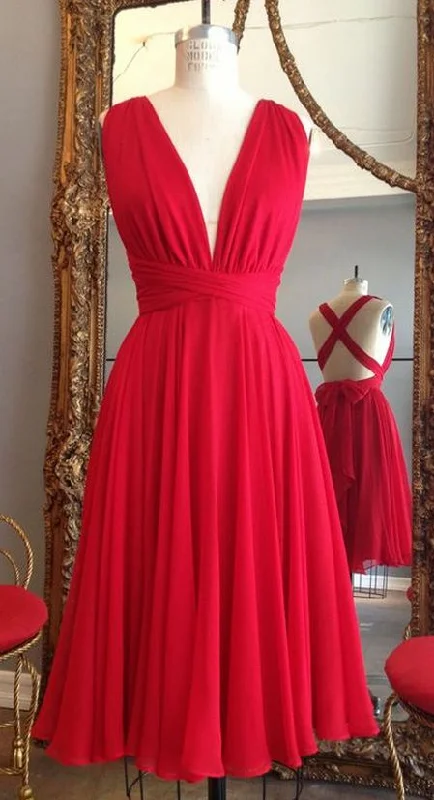 red bridesmaid dresses short knee length chiffon cheap a line wedding party dresses vestido de novia Off-the-shoulder Bohemian Festive red bridesmaid dresses short knee length chiffon cheap a line wedding party dresses vestido de novia Off-the-shoulder Bohemian Festive