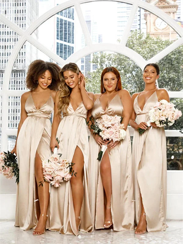 Straps Open Back Bridesmaid Dresses, V-neck Simple Bridal Party Dresses, A-line Bridesmaid Dresses Tunics Business professional Straps Open Back Bridesmaid Dresses, V-neck Simple Bridal Party Dresses, A-line Bridesmaid Dresses Tunics Business professional
