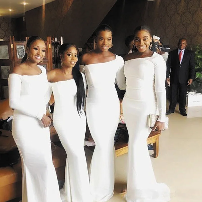 white wedding party dresses 2020 mermaid one shoulder cheap custom long bridesmaid dresses 2021 Tunics Evening elegant white wedding party dresses 2020 mermaid one shoulder cheap custom long bridesmaid dresses 2021 Tunics Evening elegant