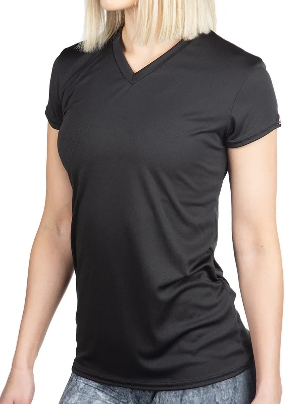 2-Pack Women's Microtech™ Loose Fit Short Sleeve V-Neck Shirt by WSI Sports Made in USA 704WLSSW Houndstooth Herringbone Solid 2-Pack Women's Microtech™ Loose Fit Short Sleeve V-Neck Shirt by WSI Sports Made in USA 704WLSSW Houndstooth Herringbone Solid