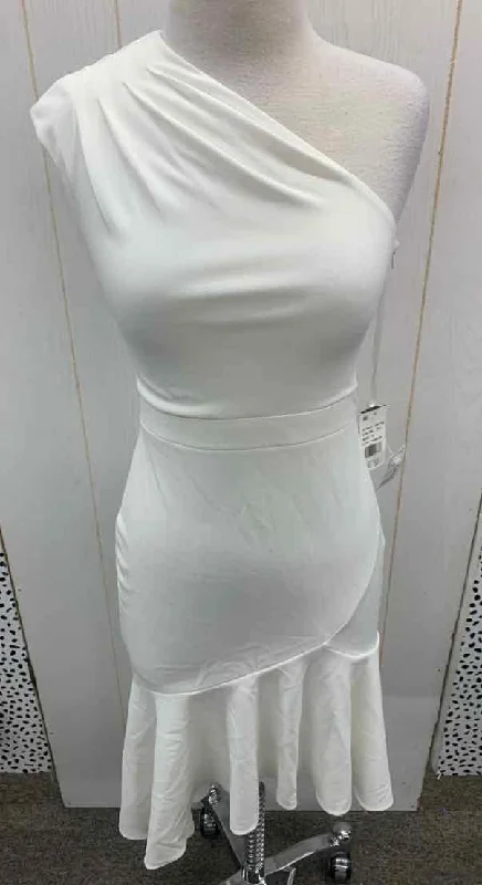 AQUA White Womens Size 0 Dress