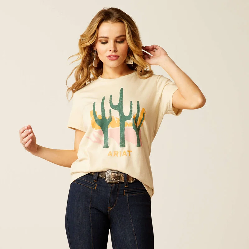 Ariat Wms Saguro Modern SS Tee Charcoal Rayon Velvet Corduroy