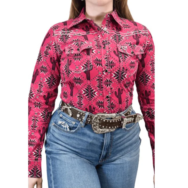 Cowboy Hardware Women's Berry Aztec Saguaro Shirt Chenille Blend Fleece Blend Nylon Blend Cowboy Hardware Women's Berry Aztec Saguaro Shirt Chenille Blend Fleece Blend Nylon Blend