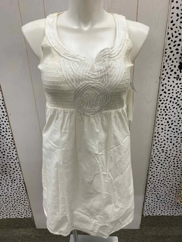 Calvin Klein Cream Womens Size 12 Dress