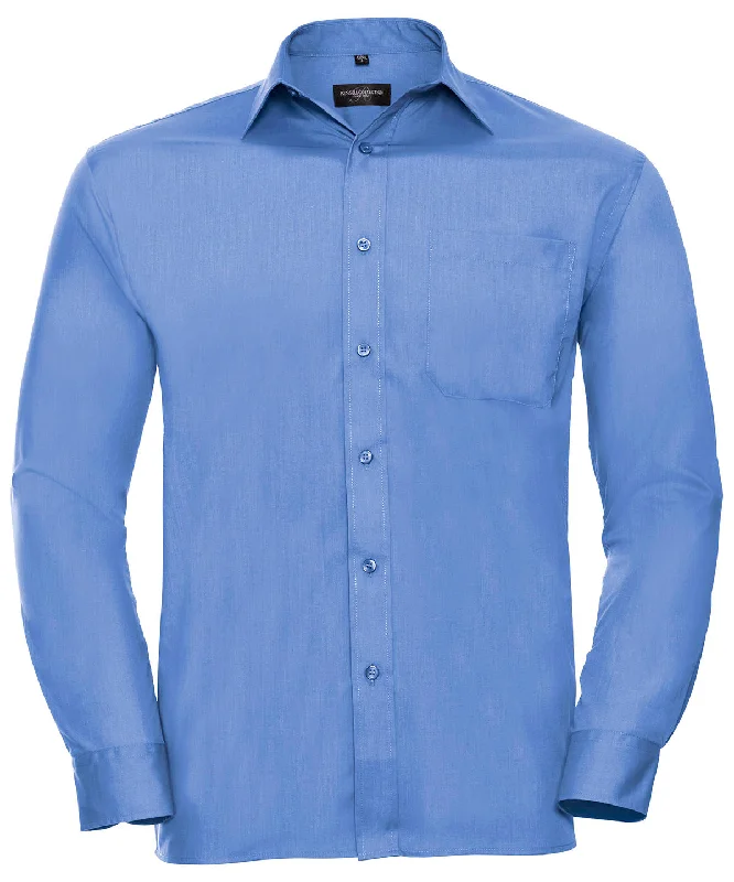 Corporate Blue - Long sleeve polycotton easycare poplin shirt Wool Fabric Cashmere Fabric Tweed Fabric Corporate Blue - Long sleeve polycotton easycare poplin shirt Wool Fabric Cashmere Fabric Tweed Fabric