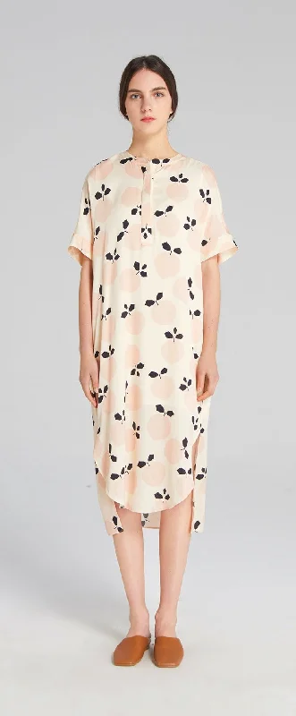 Cream Peach Silk Dress