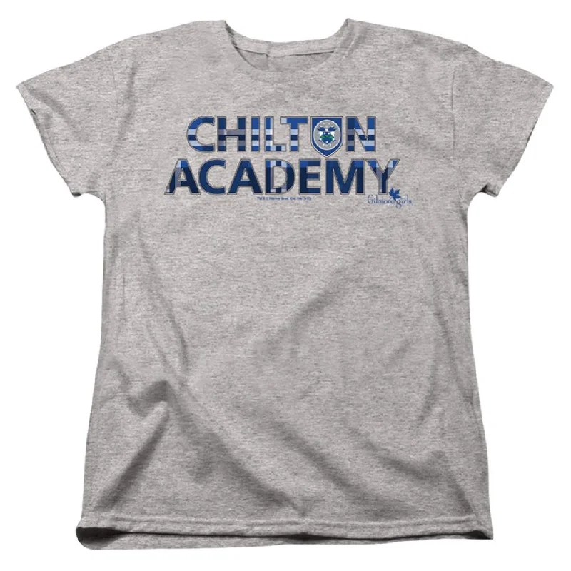 Gilmore Girls Chilton Academy Women's 18/1 Cotton Short-Sleeve T-Shirt Layered Multi-layer Single Layer Gilmore Girls Chilton Academy Women's 18/1 Cotton Short-Sleeve T-Shirt Layered Multi-layer Single Layer