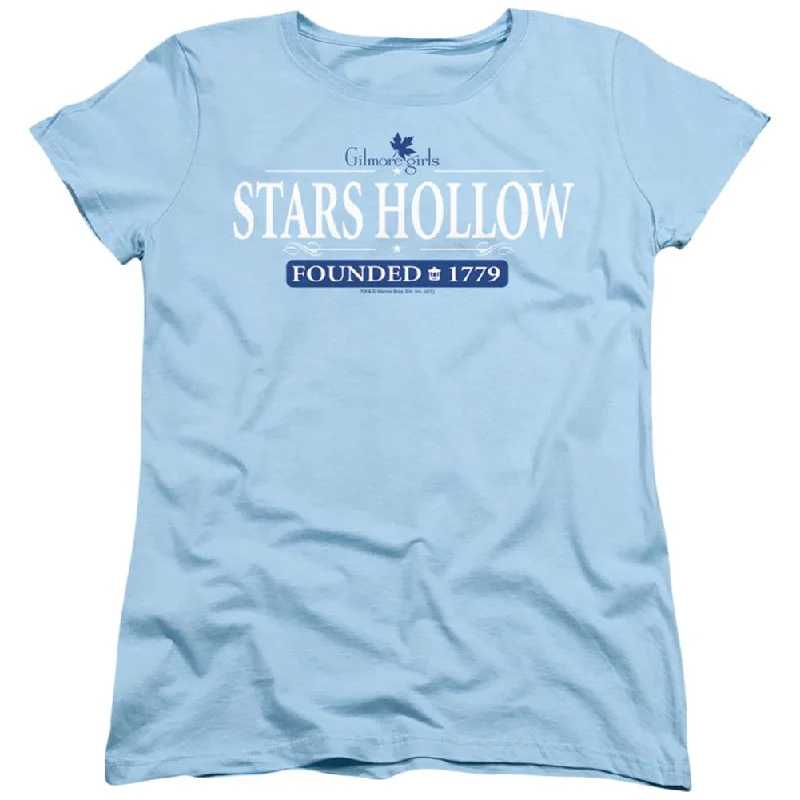 Gilmore Girls Stars Hollow Women's 18/1 Cotton Short-Sleeve T-Shirt Silk Blend Satin Velvet Gilmore Girls Stars Hollow Women's 18/1 Cotton Short-Sleeve T-Shirt Silk Blend Satin Velvet