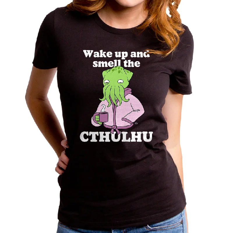 Wake Up And Smell The CTHULHU Women's T-Shirt Lace Blend Ribbed Blend Corduroy Blend Wake Up And Smell The CTHULHU Women's T-Shirt Lace Blend Ribbed Blend Corduroy Blend