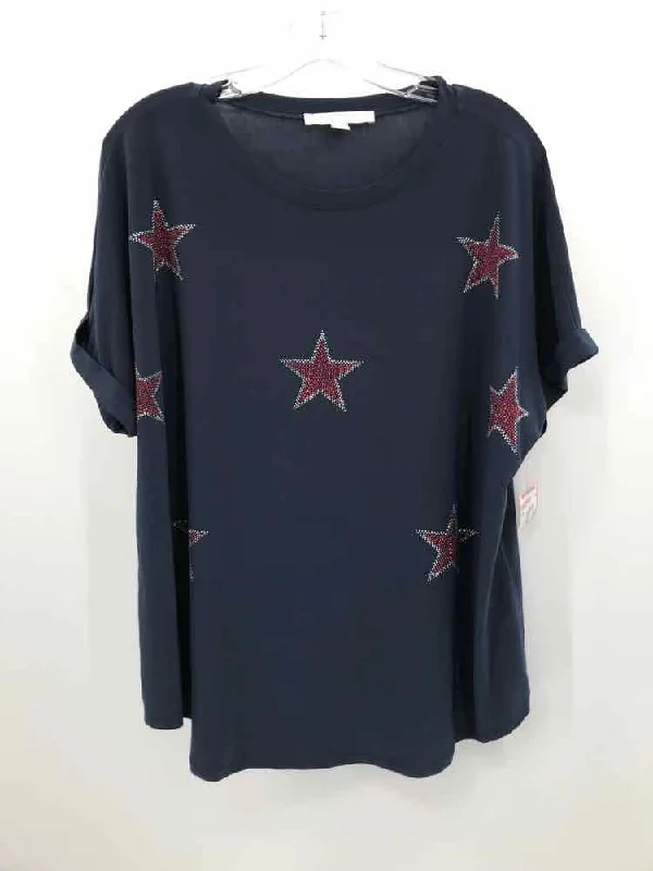 Pre-Owned Juniper + Lime Navy Size XL Printed T-shirt Collared T-Shirt Boat Neck A-Line Pre-Owned Juniper + Lime Navy Size XL Printed T-shirt Collared T-Shirt Boat Neck A-Line