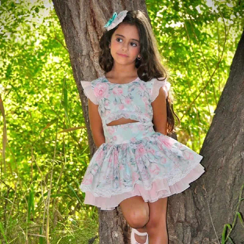 LA AMAPOLA -  Pilar Drop Waist Dress - Mint