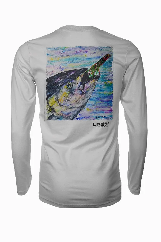 LPG Apparel Co. Yellowfin Chase Rash Guard LS Performance UPF 50 Unisex Shirt Solid Color Striped Floral LPG Apparel Co. Yellowfin Chase Rash Guard LS Performance UPF 50 Unisex Shirt Solid Color Striped Floral