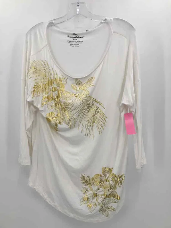 Pre-Owned Tommy Bahama White Size Medium 3/4 Sleeve T-shirt Fitted T-Shirt Seamless Stretchy Pre-Owned Tommy Bahama White Size Medium 3/4 Sleeve T-shirt Fitted T-Shirt Seamless Stretchy