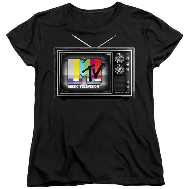 MTV MTV TV Women's 18/1 Cotton Short-Sleeve T-Shirt Terry Blend Velvet Blend Canvas Blend MTV MTV TV Women's 18/1 Cotton Short-Sleeve T-Shirt Terry Blend Velvet Blend Canvas Blend
