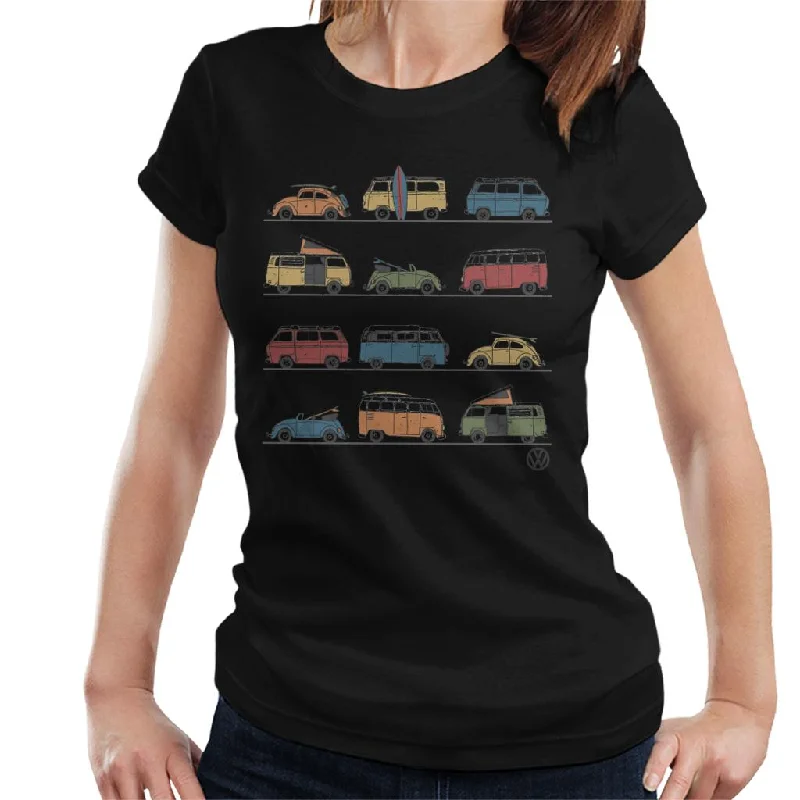 Official Volkswagen Vans And Beetles Women's T-Shirt Wool Fabric Cashmere Fabric Tweed Fabric Official Volkswagen Vans And Beetles Women's T-Shirt Wool Fabric Cashmere Fabric Tweed Fabric