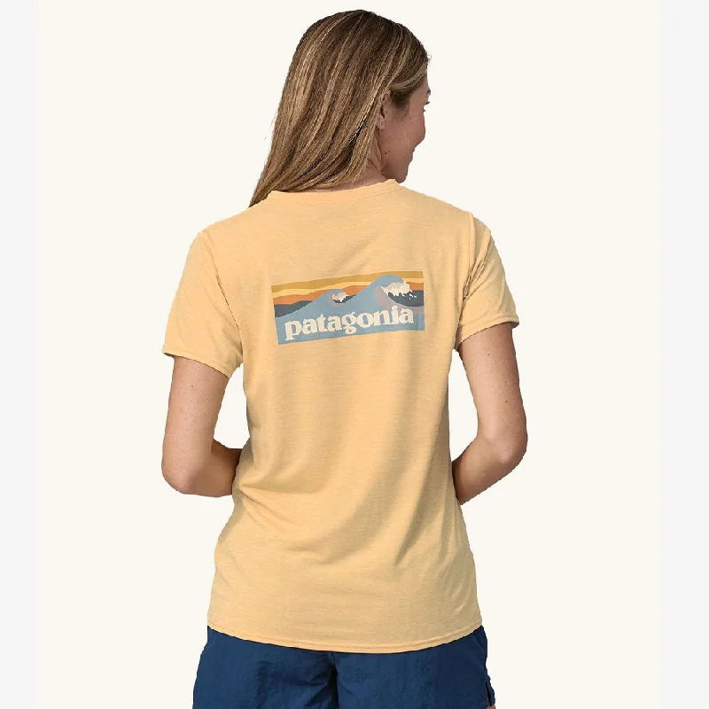 Patagonia Cap Cool T-Shirt - Boardshort Logo: Sandy Melon X-Dye Houndstooth Herringbone Solid Patagonia Cap Cool T-Shirt - Boardshort Logo: Sandy Melon X-Dye Houndstooth Herringbone Solid