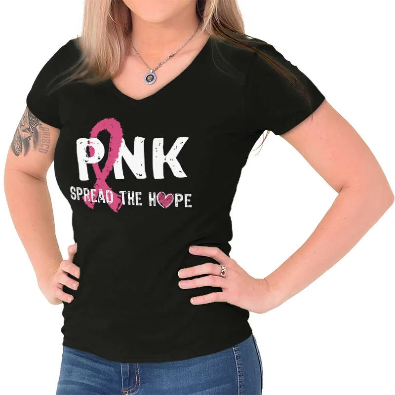 Breast Cancer Awareness Junior Fit V-Neck T Shirt Lace Blend Ribbed Blend Corduroy Blend Breast Cancer Awareness Junior Fit V-Neck T Shirt Lace Blend Ribbed Blend Corduroy Blend