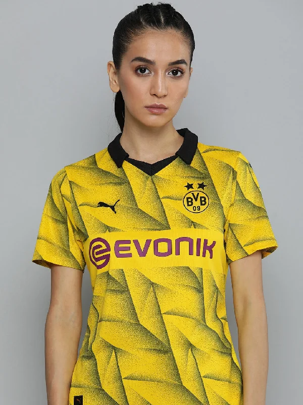 Puma Borussia Dortmund 23/24 Printed Polo Collar dryCELL Jersey T-shirt Satin Blend Silk Blend Wool Blend Puma Borussia Dortmund 23/24 Printed Polo Collar dryCELL Jersey T-shirt Satin Blend Silk Blend Wool Blend