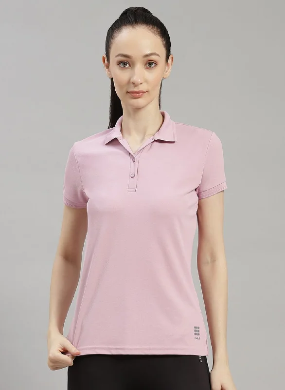 Women Purple Solid T-Shirt Sequined Glittery Shiny
