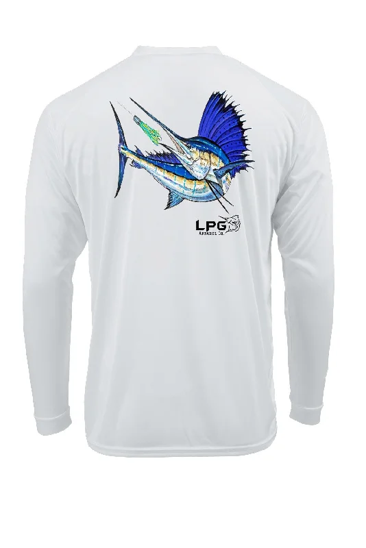 LPG Apparel Co. Mark Ray Sailfish Hunt Long Sleeve Performance UPF 50+ T-Shirt Fashionable Trendy Casual LPG Apparel Co. Mark Ray Sailfish Hunt Long Sleeve Performance UPF 50+ T-Shirt Fashionable Trendy Casual