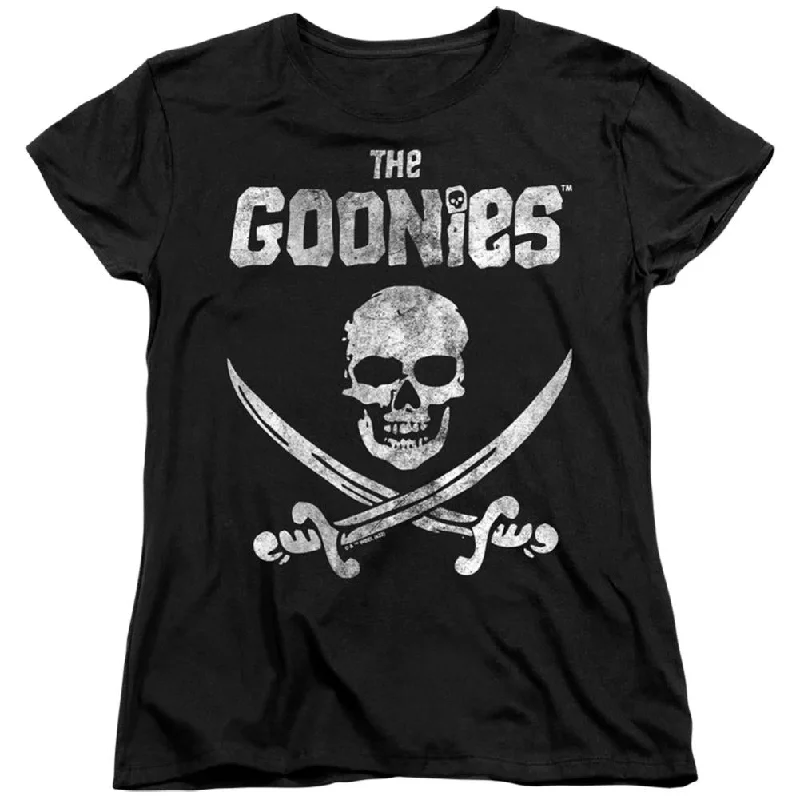 The Goonies Flag 1 Women's 18/1 Cotton Short-Sleeve T-Shirt Anti-Shrink Durable Soft The Goonies Flag 1 Women's 18/1 Cotton Short-Sleeve T-Shirt Anti-Shrink Durable Soft