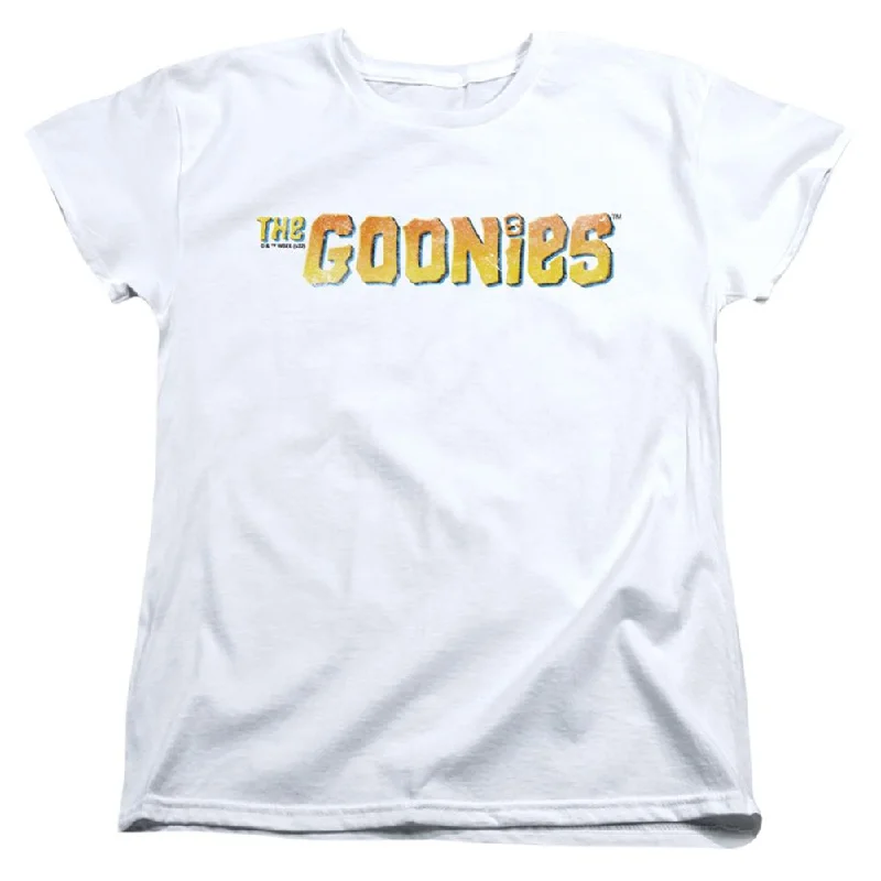 The Goonies Logo Women's 18/1 Cotton Short-Sleeve T-Shirt Front Pockets Side Pockets Patch Pockets The Goonies Logo Women's 18/1 Cotton Short-Sleeve T-Shirt Front Pockets Side Pockets Patch Pockets