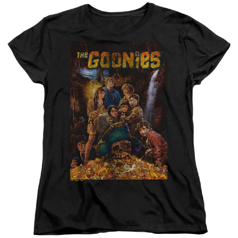 The Goonies Poster Women's 18/1 Cotton Short-Sleeve T-Shirt Lace Blend Ribbed Blend Corduroy Blend The Goonies Poster Women's 18/1 Cotton Short-Sleeve T-Shirt Lace Blend Ribbed Blend Corduroy Blend