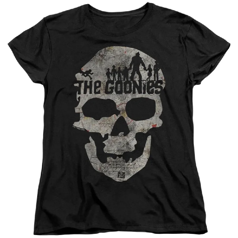 The Goonies Skull 1 Women's 18/1 Cotton Short-Sleeve T-Shirt Silk Blend Satin Velvet The Goonies Skull 1 Women's 18/1 Cotton Short-Sleeve T-Shirt Silk Blend Satin Velvet