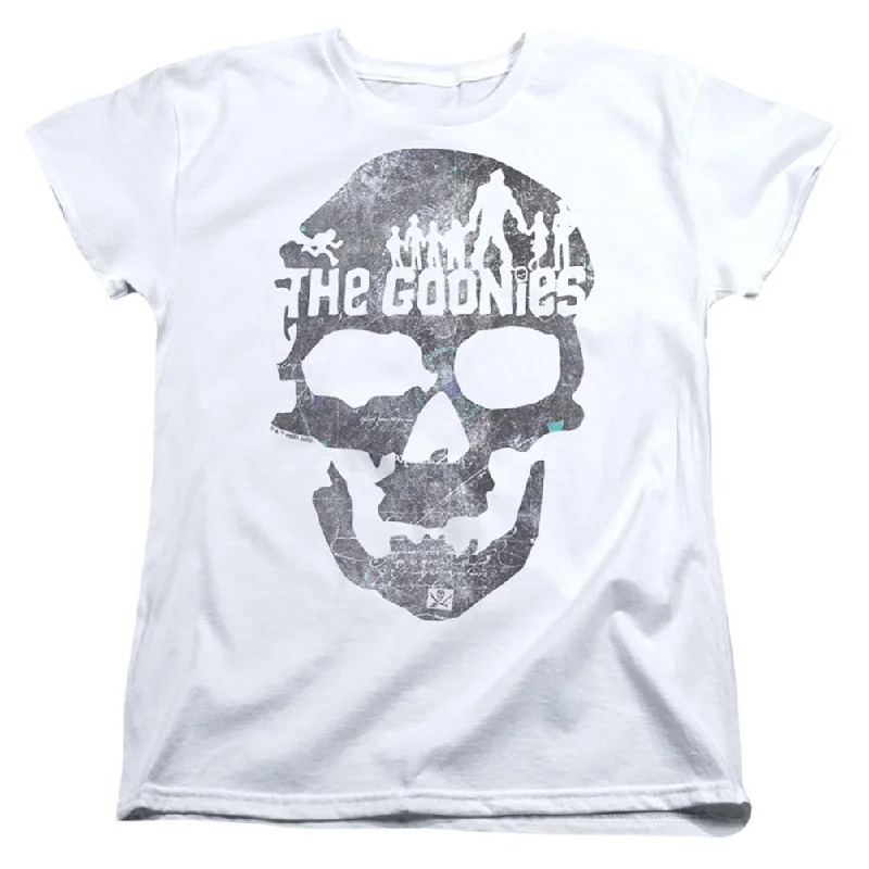 The Goonies Skull 2 Women's 18/1 Cotton Short-Sleeve T-Shirt Graphic Embroidered Appliqued The Goonies Skull 2 Women's 18/1 Cotton Short-Sleeve T-Shirt Graphic Embroidered Appliqued