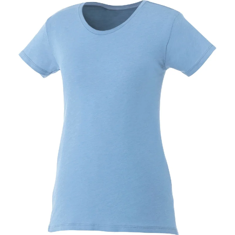 Elevate Women's Sky Heather Bodie Short Sleeve T-Shirt Zippered Front Buttoned Front Snap Front Elevate Women's Sky Heather Bodie Short Sleeve T-Shirt Zippered Front Buttoned Front Snap Front