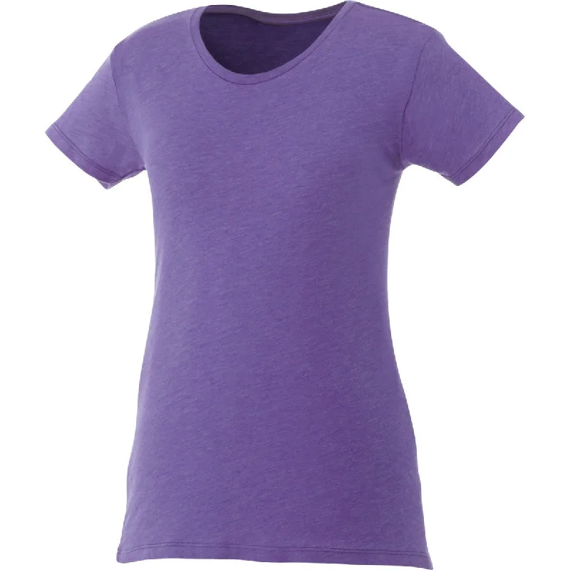 Elevate Women's Purple Heather Bodie Short Sleeve T-Shirt Polka Dot Checkered Tartan Elevate Women's Purple Heather Bodie Short Sleeve T-Shirt Polka Dot Checkered Tartan