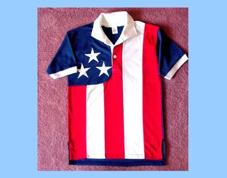 American Flag Golf Shirt by Stately Made in USA flaggolfshirt Ribbed T-Shirt High Neck Heavyweight American Flag Golf Shirt by Stately Made in USA flaggolfshirt Ribbed T-Shirt High Neck Heavyweight