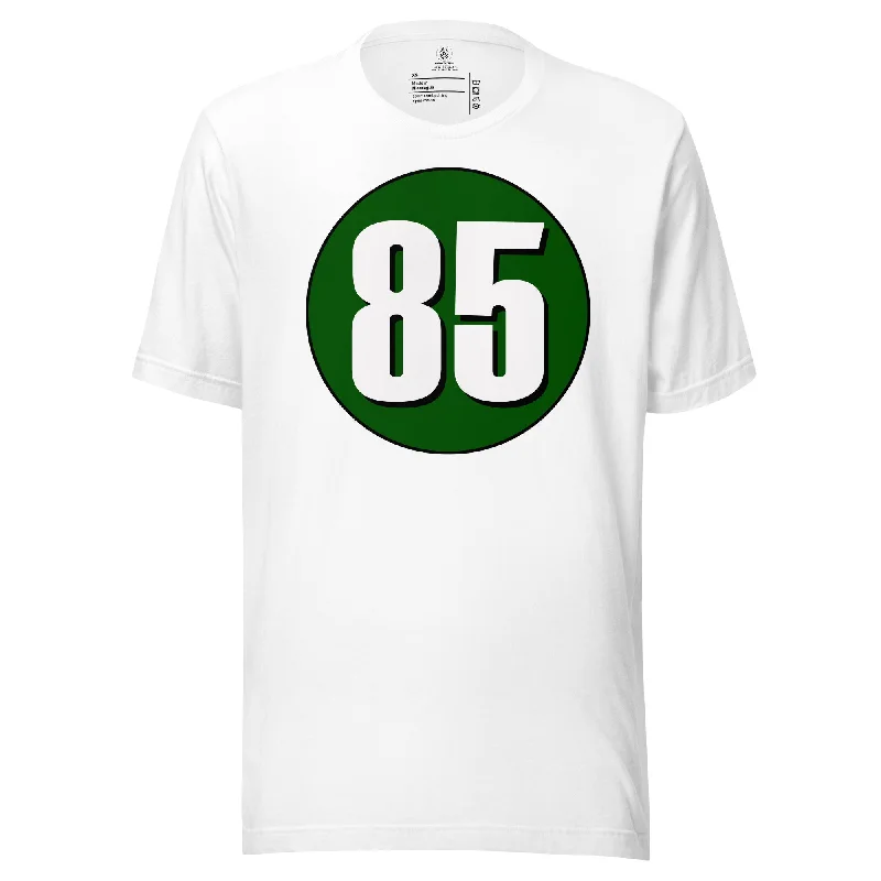 Unisex t-shirt: White on Hunter Green 85 Zippered Buttoned Snapped