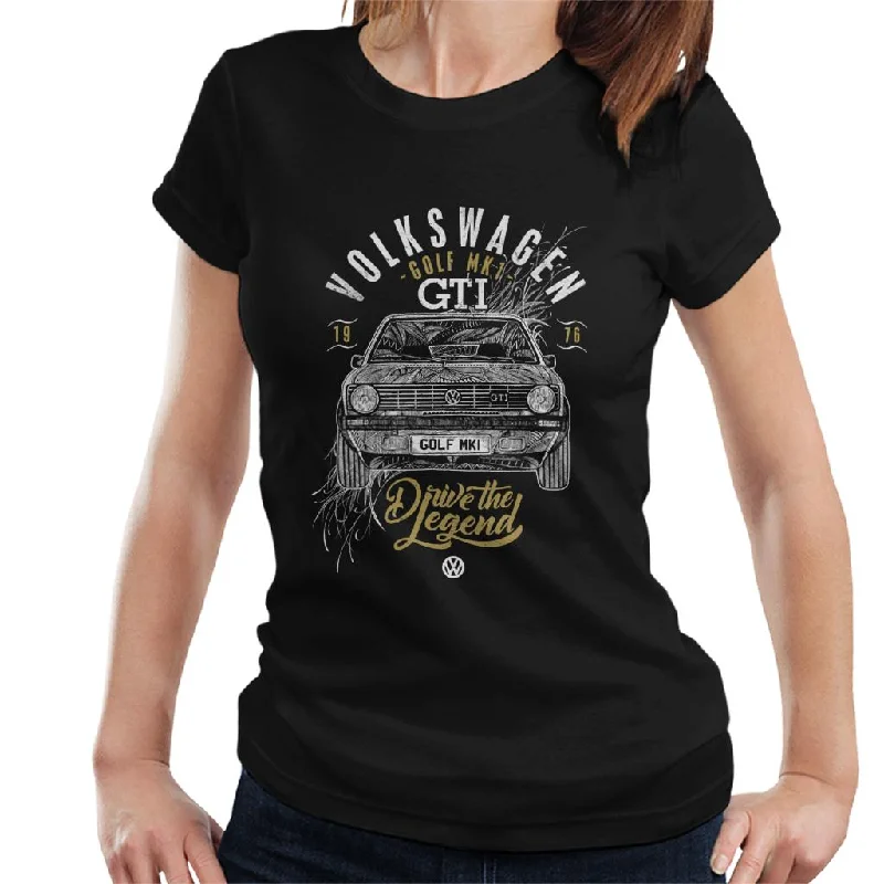 Volkswagen Golf GTI Drive The Legend Women's T-Shirt Plaid T-Shirt Polka Dot Checkered Volkswagen Golf GTI Drive The Legend Women's T-Shirt Plaid T-Shirt Polka Dot Checkered