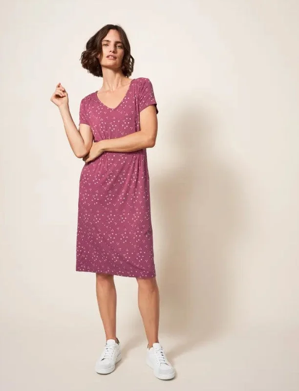 White Stuff - Tallie Eco Vero Jersey Dress - Plum Multi