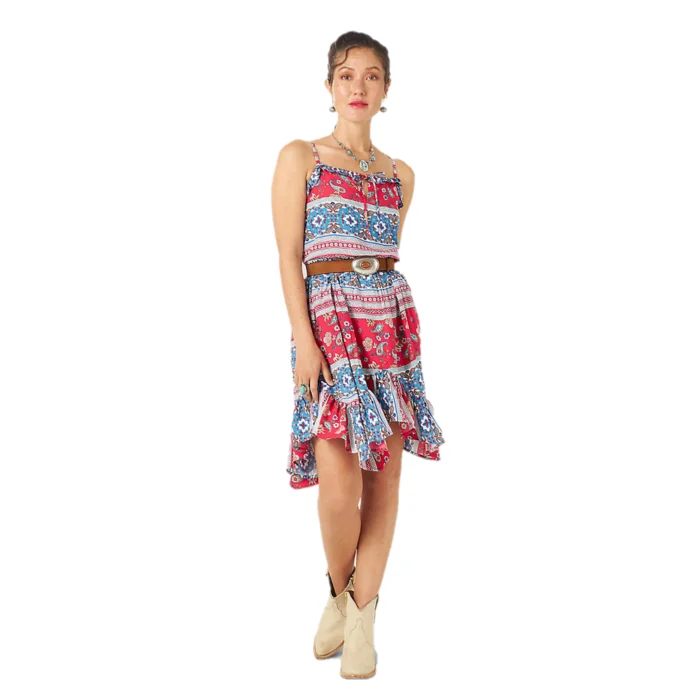 Wrangler® Ladies Americana Handkerchief Hem Paisley Dress 112315048